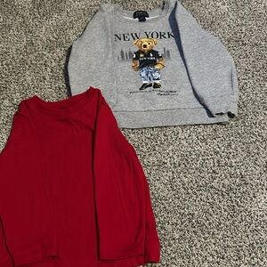 Polo Ralph Lauren sweatshirt and a bonus long sleeve shirt Boys Size 3T